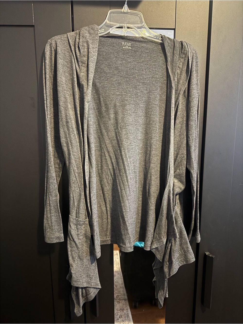 Casual Open-Front Hooded Cardigan Sweater in Gray